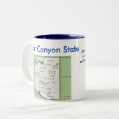 Tasse 2 Couleurs Symboles et carte de l'Arizona (Devant gauche)