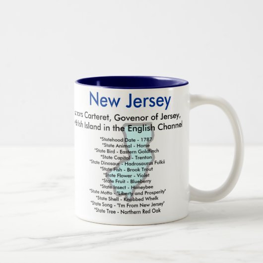 Tasse 2 Couleurs Symboles et carte de New Jersey (Droit)
