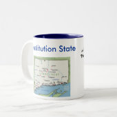 Tasse 2 Couleurs Symboles et carte du Connecticut (Devant gauche)