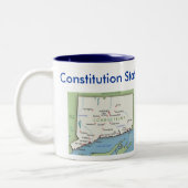 Tasse 2 Couleurs Symboles et carte du Connecticut (Gauche)