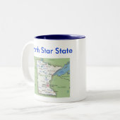 Tasse 2 Couleurs Symboles et carte du Minnesota (Devant gauche)
