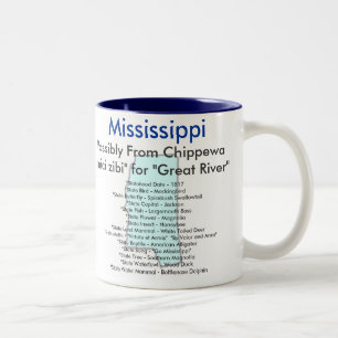 Tasse 2 Couleurs Symboles et carte du Mississippi