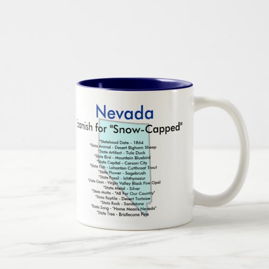 Tasse 2 Couleurs Symboles et carte du Nevada (Droit)