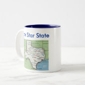 Tasse 2 Couleurs Symboles et carte du Texas (Devant gauche)