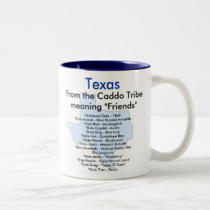 Tasse 2 Couleurs Symboles et carte du Texas