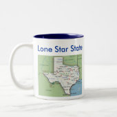 Tasse 2 Couleurs Symboles et carte du Texas (Gauche)