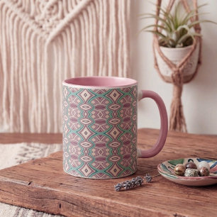 Tasse 2 Couleurs Symétrie douce en diamant et ovale