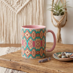 Tasse 2 Couleurs Symétrie Douce en Diamant et Ovale