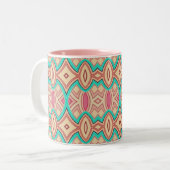 Tasse 2 Couleurs Symétrie Douce en Diamant et Ovale (Devant gauche)