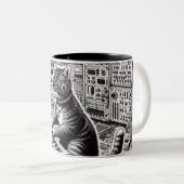 Tasse 2 Couleurs Symphonie analogique de chats Mousepad (Devant droit)