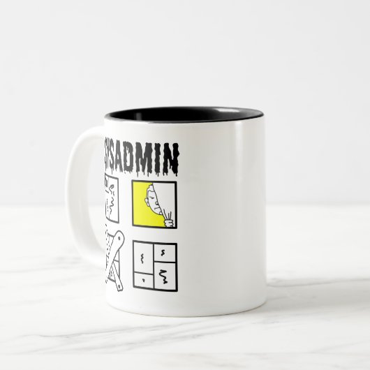Tasse 2 Couleurs Sysadmin - Administrateur système (Devant gauche)