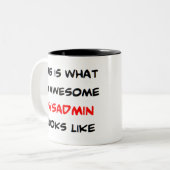 Tasse 2 Couleurs sysadmin, génial (Devant gauche)