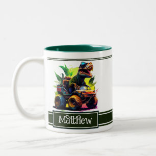 Tasse 2 Couleurs T-Rex Blanc Monster Truck Dinosaure Nom