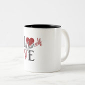 Tasse 2 Couleurs T-shirt Carré d'amour (Devant droit)