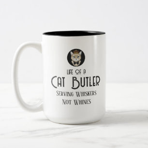 Tasse 2 Couleurs T-shirt drôle de papa chat - La vie d'un majordome