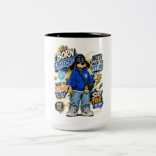 Tasse 2 Couleurs T-shirt drôle 'Né fatigué' pour adultes épuisés