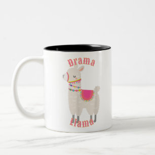 Tasse 2 Couleurs T-shirt Llama dramatique pour adultes et enfants