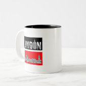 TASSE 2 COULEURS T-SHIRT LONDON NOUVEAU CONCEPTEUR DE MODE TEL (Devant gauche)