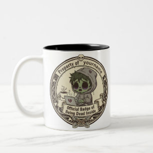 Tasse 2 Couleurs T-shirt personnalisable avec badge 'Mort à l'intér