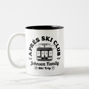 Tasse 2 Couleurs T-Shirt Personnalisé Après-Ski Famille Amis Voyage