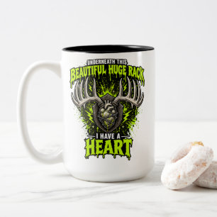 Tasse 2 Couleurs T-shirt sarcastique à bois de cerf drôle et énorme