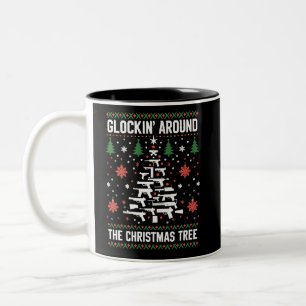 Tasse 2 Couleurs T-shirts de Noël laids drôles de pistolets pour le