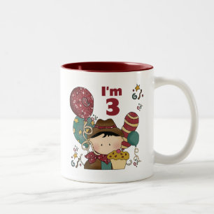 Tasse 2 Couleurs T-shirts et cadeaux Cowboy 3e anniversaire