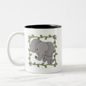 Tasse 2 Couleurs T-shirts et cadeaux d'éléphant de bébé (Gauche)
