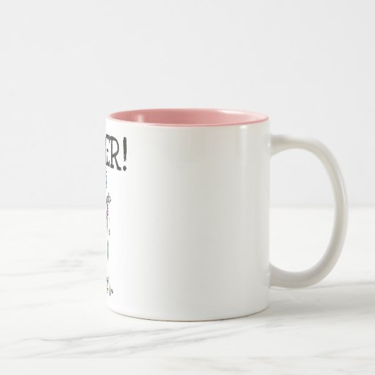 Tasse 2 Couleurs T-shirts et cadeaux d'été Flamant rose rose (Droit)