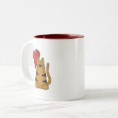 Tasse 2 Couleurs T-shirts et cadeaux Heart and Striped Cat (Devant gauche)