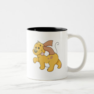Tasse 2 Couleurs T-shirts et cadeaux heureux de chien de Brown