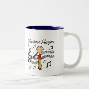Tasse 2 Couleurs T-shirts et Cadeaux Joueur de Clarinette en Bâtonn