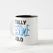 Tasse 2 Couleurs T-shirts et cadeaux Lolo bleu absolument géniaux (Devant gauche)
