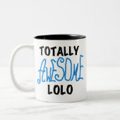 Tasse 2 Couleurs T-shirts et cadeaux Lolo bleu absolument géniaux (Gauche)