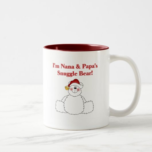 Tasse 2 Couleurs T-shirts et cadeaux Nana et Papa's Snuggle Bear (Droit)