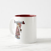 Tasse 2 Couleurs T-shirts et cadeaux Penguin en raquettes (Devant gauche)
