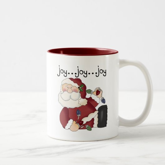 Tasse 2 Couleurs T-shirts et cadeaux père Noël Joy (Droit)