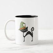 Tasse 2 Couleurs T-shirts et cadeaux pour chat Halloween (Gauche)