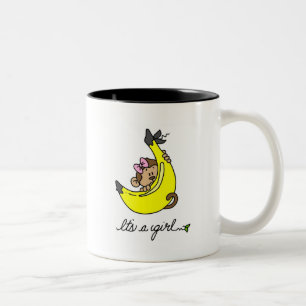 Tasse 2 Couleurs T-shirts et Cadeaux Singe C'est une Fille
