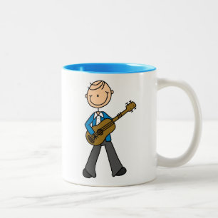 Tasse 2 Couleurs T-shirts et cadeaux Stick Figure Guitariste Mascul