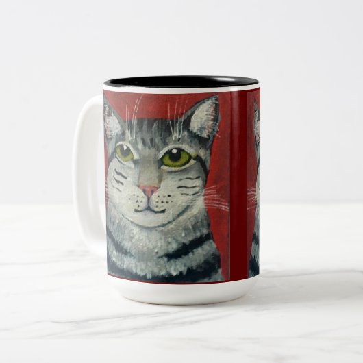 Tasse 2 Couleurs Tabby Cat (Devant gauche)