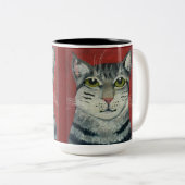 Tasse 2 Couleurs Tabby Cat (Devant droit)