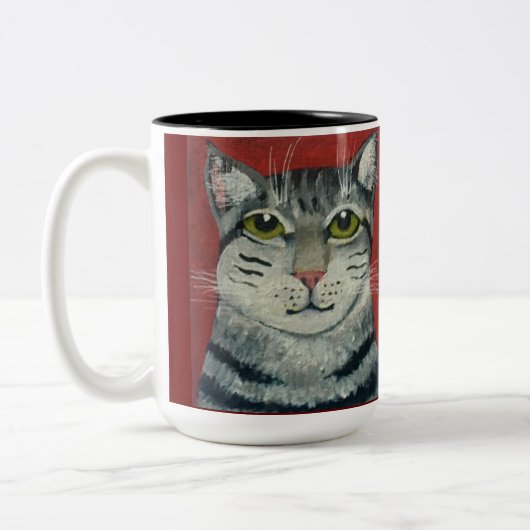 Tasse 2 Couleurs Tabby Cat (Gauche)
