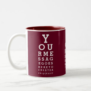 Tasse 2 Couleurs Tableau d'acuité visuelle amusant avec message per