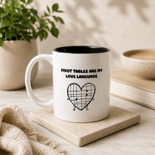 Tasse 2 Couleurs Tableaux Croisés Dynamiques Mon Langage de l'Amour