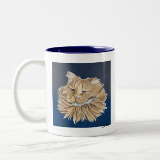 Tasse 2 Couleurs Tablette en or peinte à la main, chat Imprimer sur