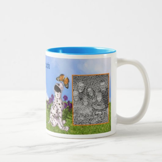 Tasse 2 Couleurs Tabouret de chiot dalmate Peinture Ajouter votre p (Droit)