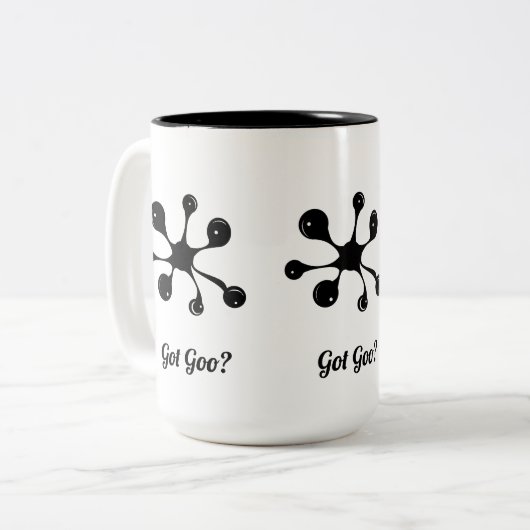 Tasse 2 Couleurs Tache abstraite de goo noir moderne (Devant gauche)