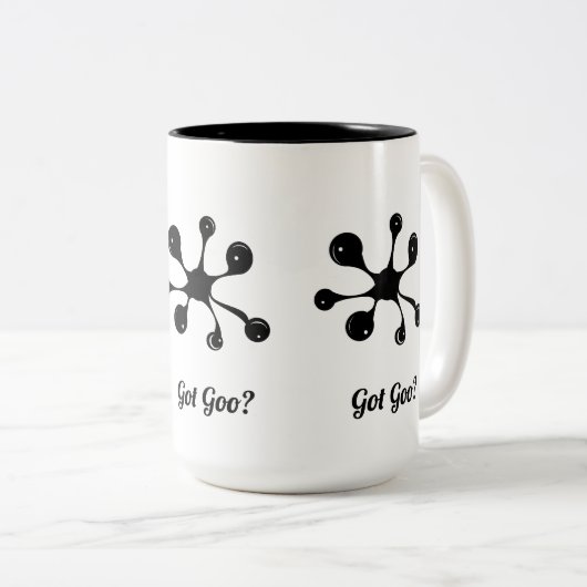 Tasse 2 Couleurs Tache abstraite de goo noir moderne (Devant droit)