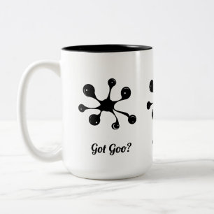 Tasse 2 Couleurs Tache de goo noir abstrait moderne